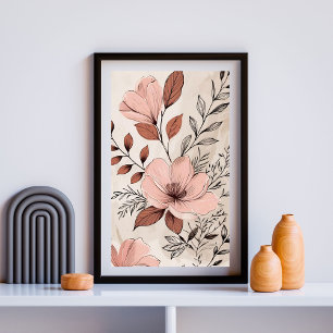 Terracotta Bloom Harmony Poster