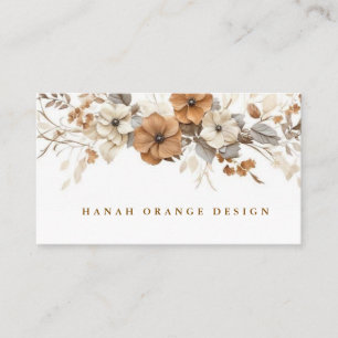 Terracotta Bloom Watercolor Floral Business Card