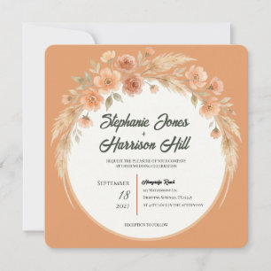 Terracotta Bloom Wedding Invitation