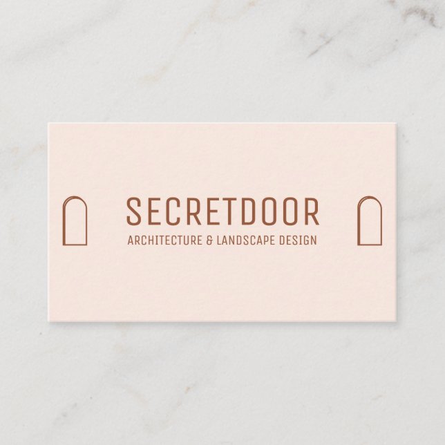 Terracotta Blush Architecture Window Door Logo Business Card (Front)
