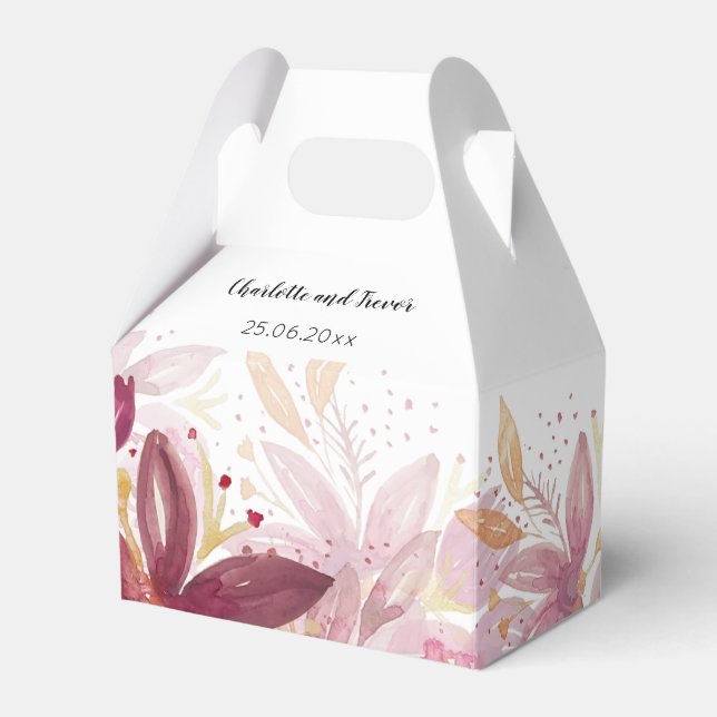 Terracotta Blush Floral Elegant Favour Box (Front Side)