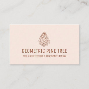 Terracotta Blush Forest Tree Rustic Pine Business Card