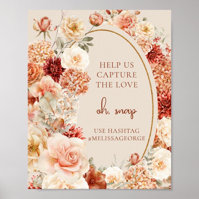 Terracotta blush Help us capture the love oh snap Poster (Front)