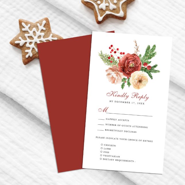 Terracotta Blush Pink Floral Foliage Wedding RSVP Enclosure Card (Creator Uploaded)