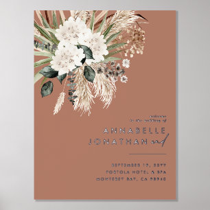 Terracotta bohemian botanical modern elegant chic foil prints