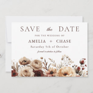 Terracotta Bohemian Floral Wedding Save The Date