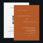 Terracotta Bohemian Modern QR Code Wedding Invitation<br><div class="desc">Terracotta Bohemian Modern QR Code Wedding Invitation</div>