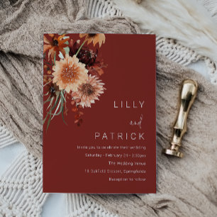 Terracotta Bohemian Wedding: Autumn Summer  Invitation