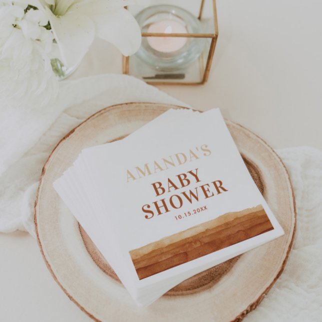 Terracotta Boho Abstract Baby Shower Napkin (Creator Uploaded)