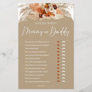 Terracotta Boho arch Guess who mummy or daddy game