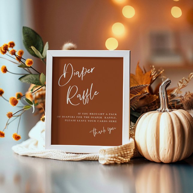 Terracotta Boho Baby Shower Diaper Raffle sign (Creator Uploaded)