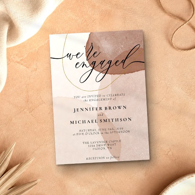 Terracotta Boho Beach Modern engaged signature Invitation (Creator Uploaded)