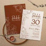 Terracotta Boho Botanical Surprise 30th Birthday Invitation<br><div class="desc">Terracotta Burnt Orange Boho Botanical Surprise 30th Birthday Invitation. Minimalist modern feminine design features botanical accents and typography script font. Simple floral invite card perfect for a stylish female surprise bday celebration.</div>