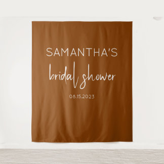Terracotta Boho Bridal Shower Backdrop Tapestry
