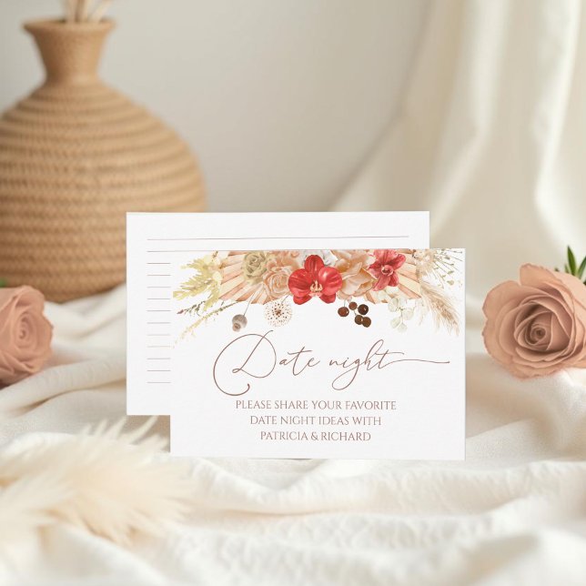 Terracotta Boho Bridal Shower Date Night Jar Cards (Creator Uploaded)