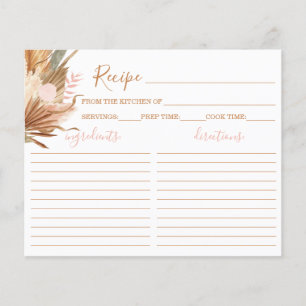 Terracotta boho Bridal Shower Recipe Card