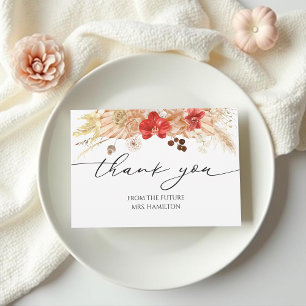 Terracotta Boho Bridal Shower Thank You Cards