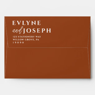 Terracotta Boho Burnt Orange Bold Unique Wedding Envelope