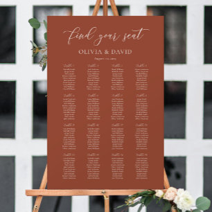 Terracotta Boho Elegant 16 table Seating Chart