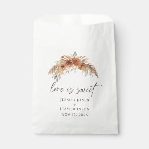 Terracotta Boho Fall Floral Wedding Love is sweet Favour Bag