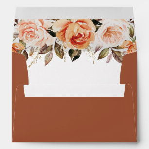 Terracotta Boho Fall Wedding Return Address Envelope