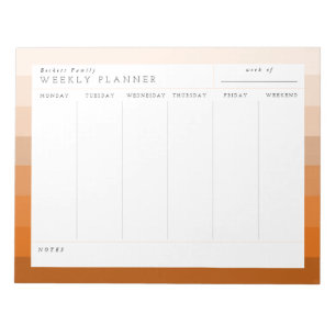 Terracotta Boho Family Weekly Planner Notepad