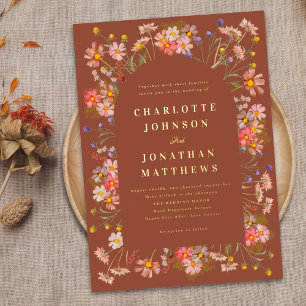 Terracotta Boho Floral Arch Fall Wedding Gold