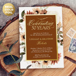 Terracotta Boho Floral Wedding Anniversary Gold<br><div class="desc">Celebrate your wedding anniversary in style with this Terracotta Boho Floral Gold Foil Invitation! Featuring beautiful terracotta and boho floral designs, this invitation will surely set the tone for a romantic and elegant celebration. The invitation is printed with gold foil accents, adding a touch of luxury and sophistication to your...</div>