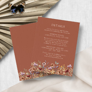 Terracotta Boho Floral Wedding Enclosure Card