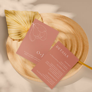 Terracotta Boho floral Wedding Insert card