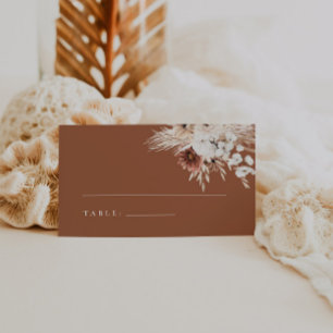 Terracotta Boho Floral Wedding Place Cards
