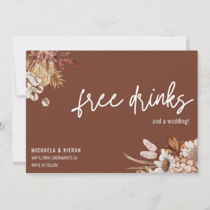 Terracotta Boho Floral Wedding Save The Date 