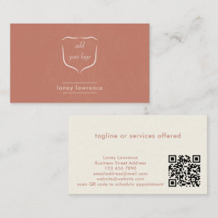 Terracotta Boho Logo + QR Code Beauty Professional Business Card