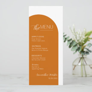 Terracotta Boho Minimal Script Wedding Menu