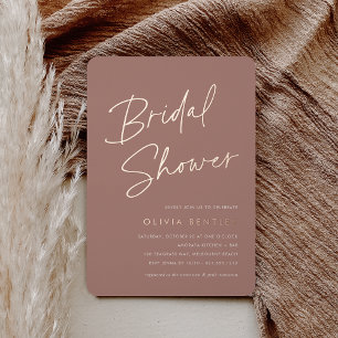 Terracotta   Boho Minimalist Script Bridal Shower