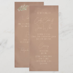 Terracotta Boho Minimalist Wedding Program