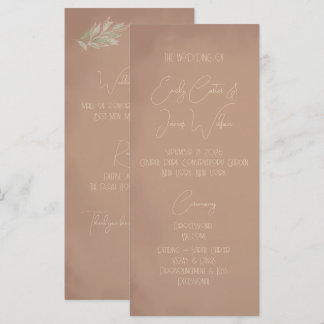 Terracotta Boho Minimalist Wedding Program