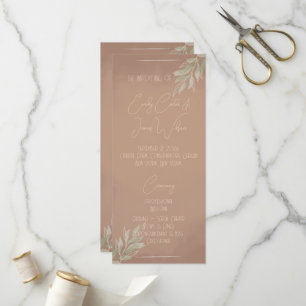 Terracotta Boho Minimalist Wedding Program