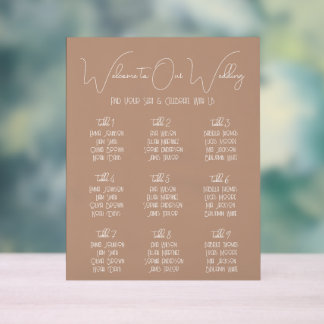 Terracotta Boho Minimalist Wedding Seating Chart