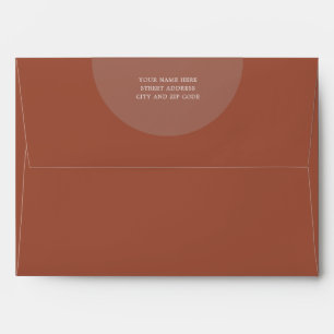 Terracotta Boho Modern Circle Burnt Orange Wedding Envelope