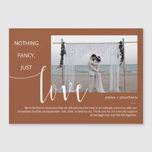 Terracotta Boho Modern Minimal Script Photo Magnet