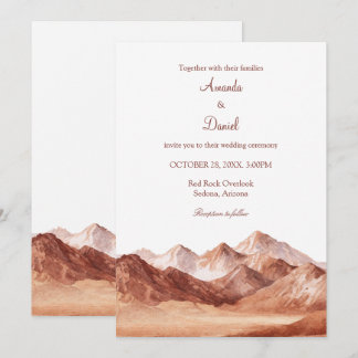 Terracotta Boho Mountain Southwest Wedding Invitation
