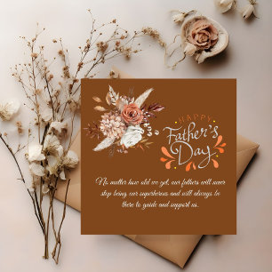 Terracotta Boho Pampas Grass Father's Day Enclosure Card