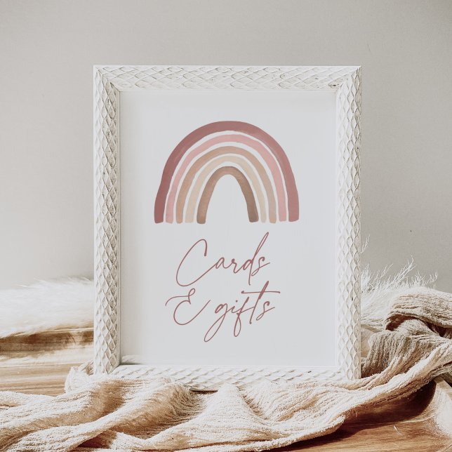 Terracotta Boho Rainbow Baby Shower Cards and Gift Poster (Creator Uploaded)