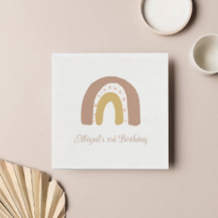 Terracotta Boho Rainbow Minimalist Birthday Party Napkin