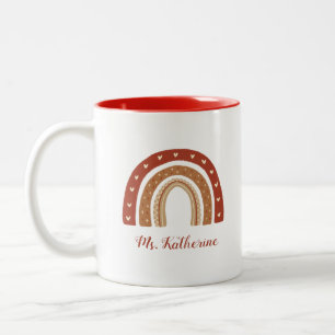 Terracotta Boho Rainbow Thank You Gift Two-Tone Coffee Mug