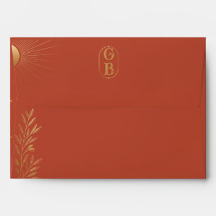 Terracotta Boho Sun Wedding  Envelope