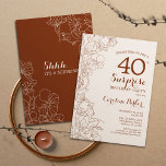 Terracotta Boho Surprise 40th Birthday Party Invitation<br><div class="desc">Floral Terracotta Boho Burnt Orange Surprise 40th Birthday Party Invitation. Minimalist modern design featuring botanical accents and typography script font. Simple floral invite card perfect for a stylish female surprise bday celebration. Can be customized to any age.</div>