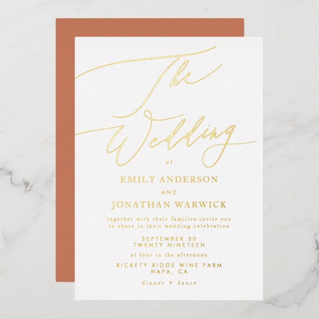 Terracotta Boho The Wedding of | Gold (Front/Back)
