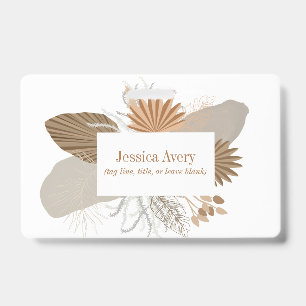 Terracotta Boho Tropical Floral  Badge ID Badge